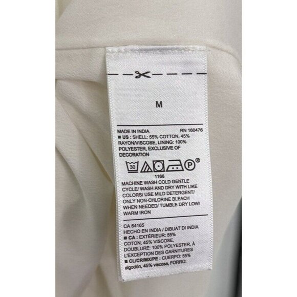 Old Navy Women’s Ivory Tiered Embroidered Midi Swing Dress M Boho, Flaw - Picture 6 of 14